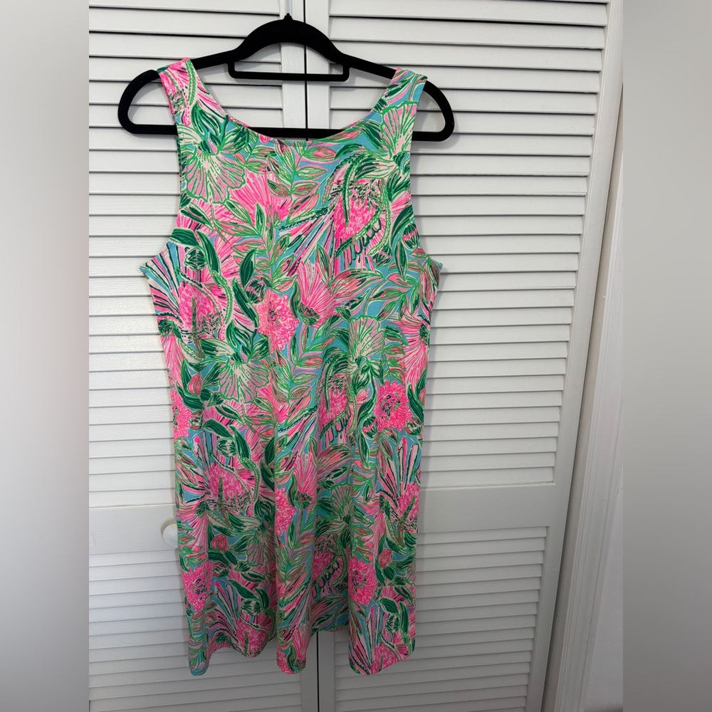 Lilly Pulitzer Kristen Swing Dress Blue Horizon Coming in Hot NWT Size L - Picture 2 of 5